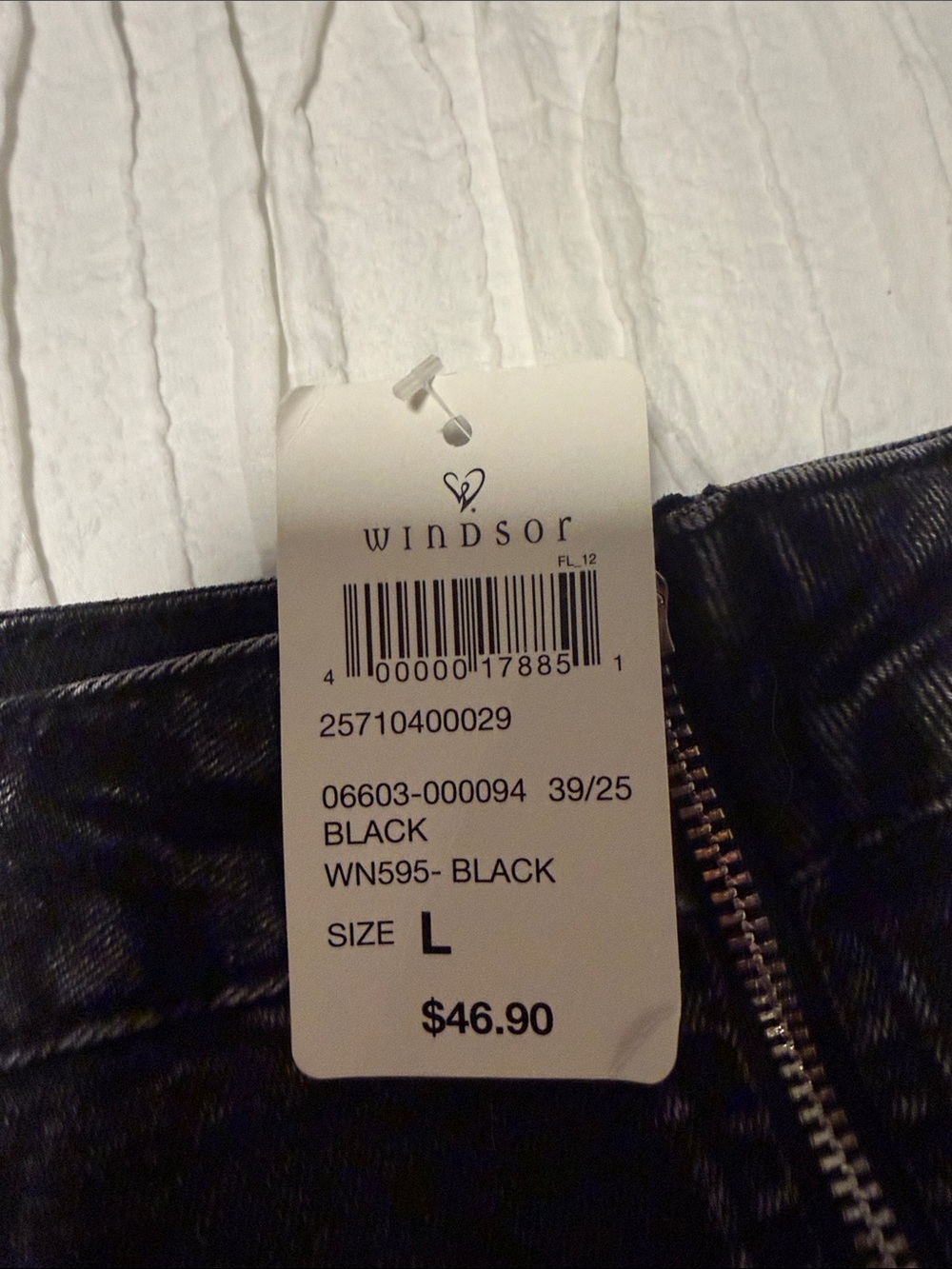 NWT Windsor Black Denim Lace-Up Mini Skort with Tan Tie Detail - Picture 2 of 6